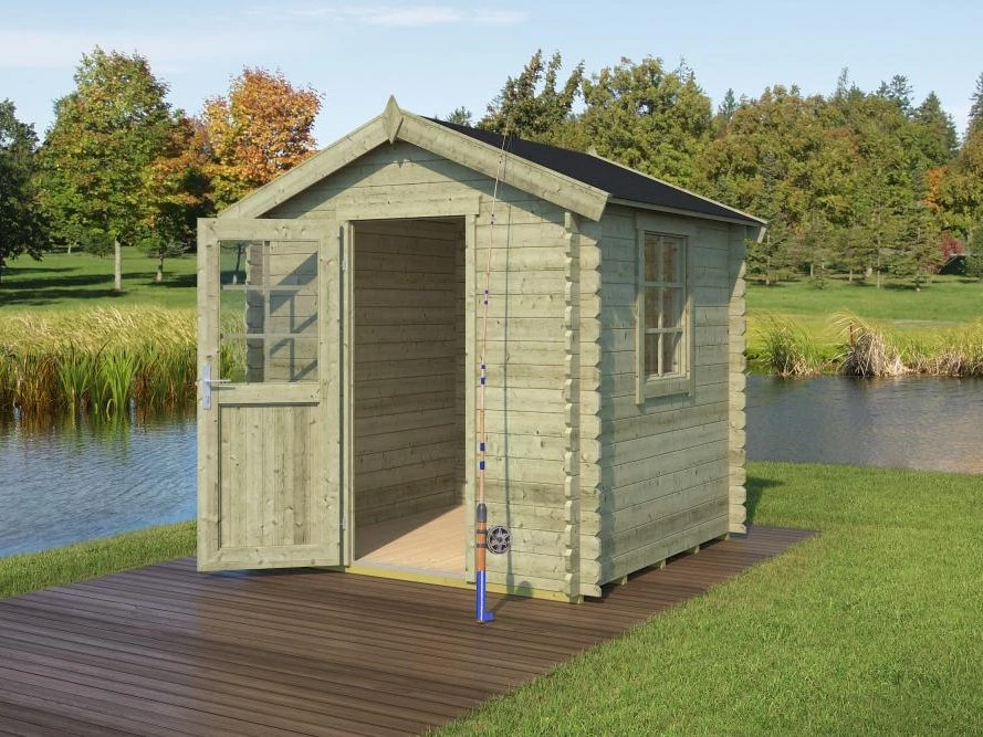 Outdoor Life Blokhut Wels Groen Geïmpregneerd 200 x 200 cm - Afbeelding 1